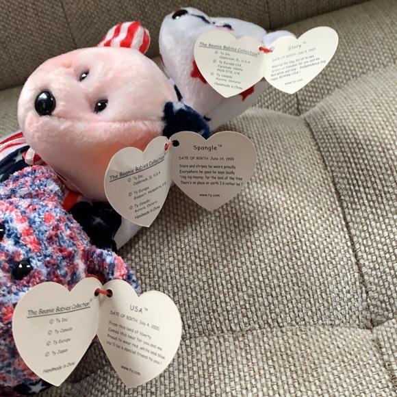 Vintage Ty Original Beanie Babies Lot of Patriotic Bears - Picture 9 of 16